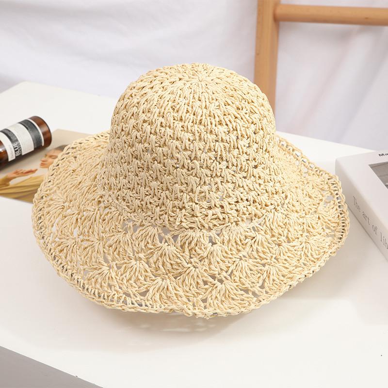 Summer Woven Straw Hat With Wide Brim For Adults And Kids Sun Protection Beach Vacation