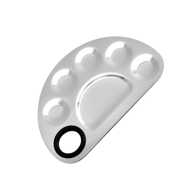 

Stainless Steel Palette Blending Liquid Foundation Plate Nail Makeup Palette Foundation Painting Makeup Tools Small semicircle single (0.8mm thickness)