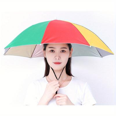 1 pc 27 "guarda-chuva de proteção solar dobrável para pesca caminhadas chapéu acampamento ao ar livre agricultura mãos livres