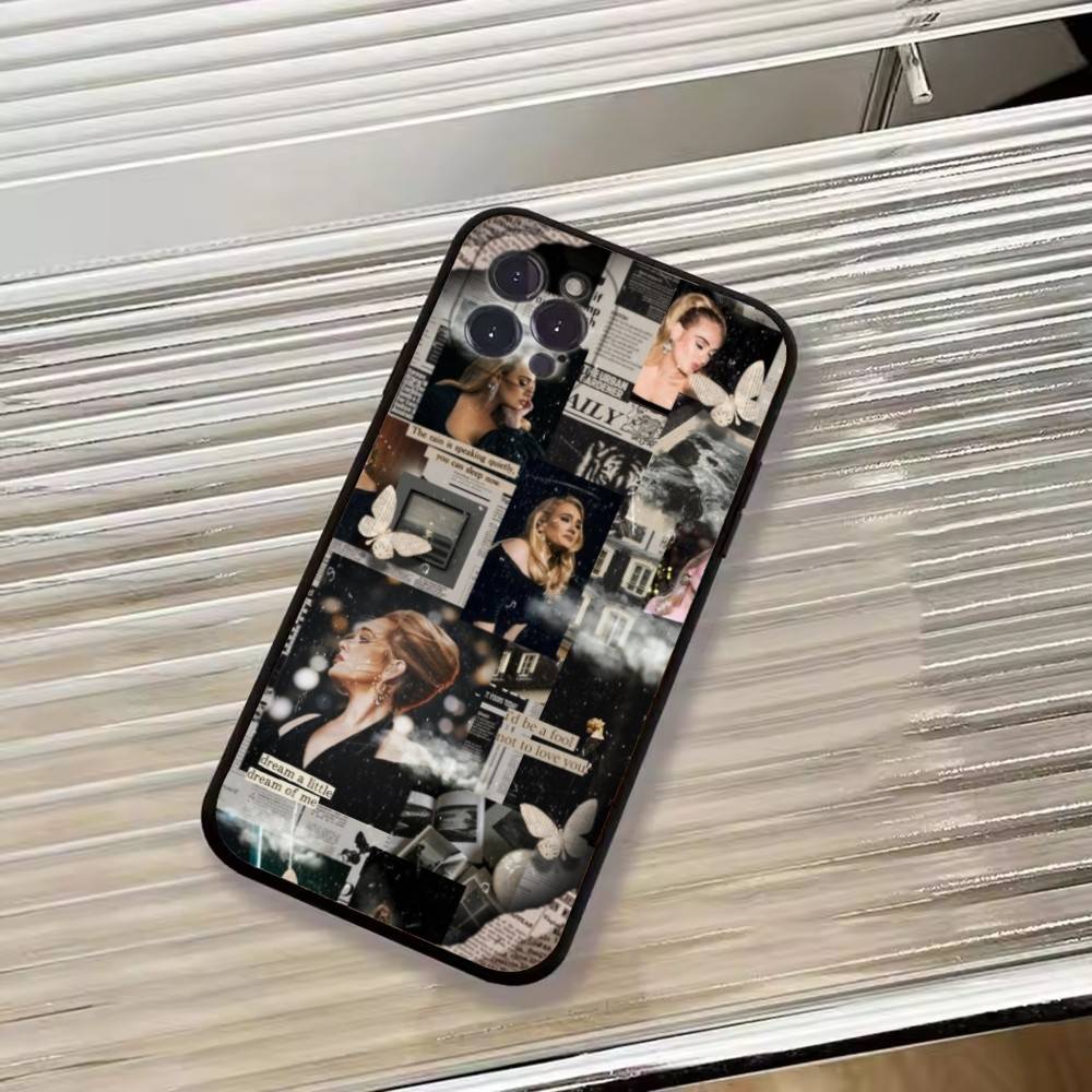 Singer A-Adele Phone Case For iPhone 17,16,15,14,13,12,11 Plus,Pro Max,XS,Soft Silicone Black Cover