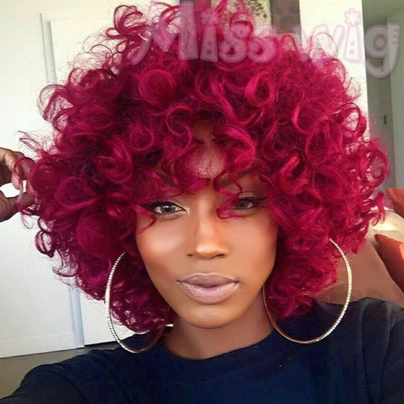 

Афро Curly Прически парики волнистые синтетические выделенный парик для женщин