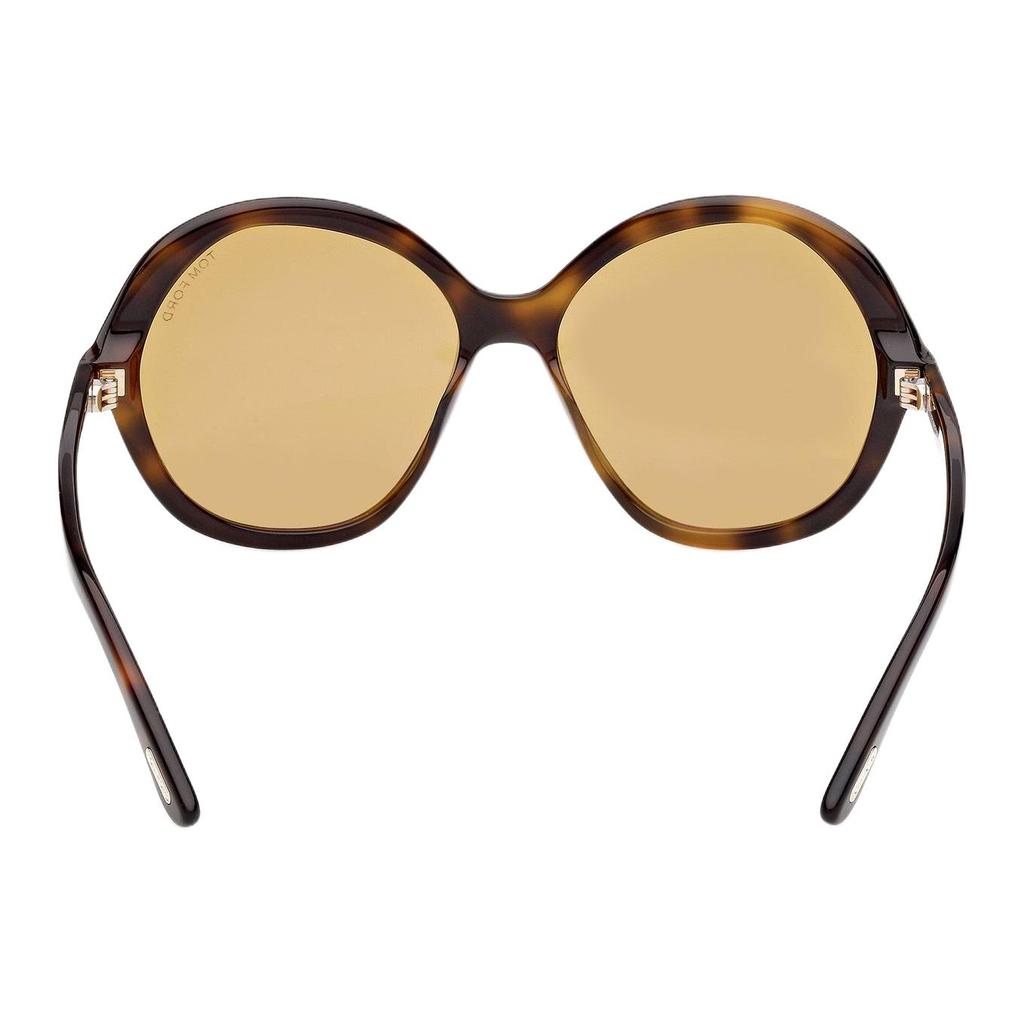 TF Mirror Leg Logo Design Irregular Shape Sunglasses Unisex sunglasses Tortoise FT1282_52E