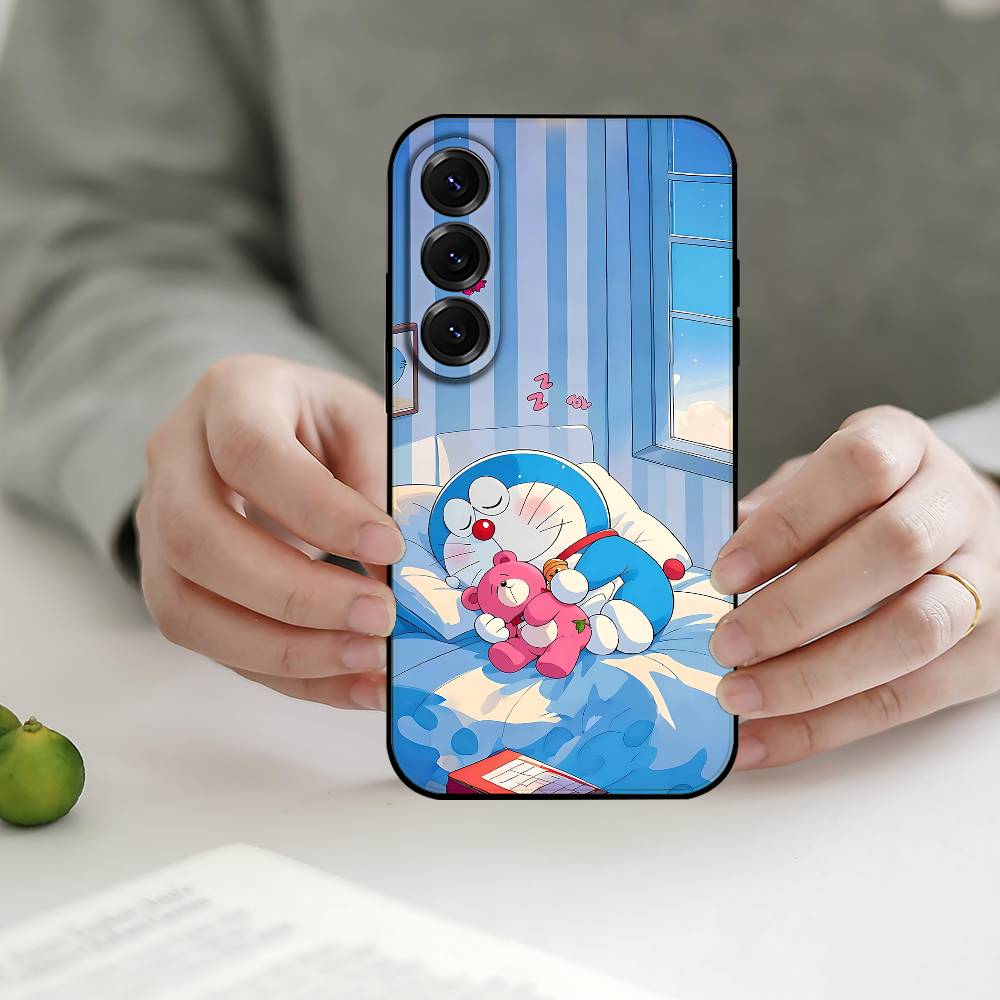 Anime D-DoraemonS-M Phone Case Silicon Phone Case For Samsung S24, S25 S22,S30,Note20,Lite,Ultra,Shockproof, Black,Case