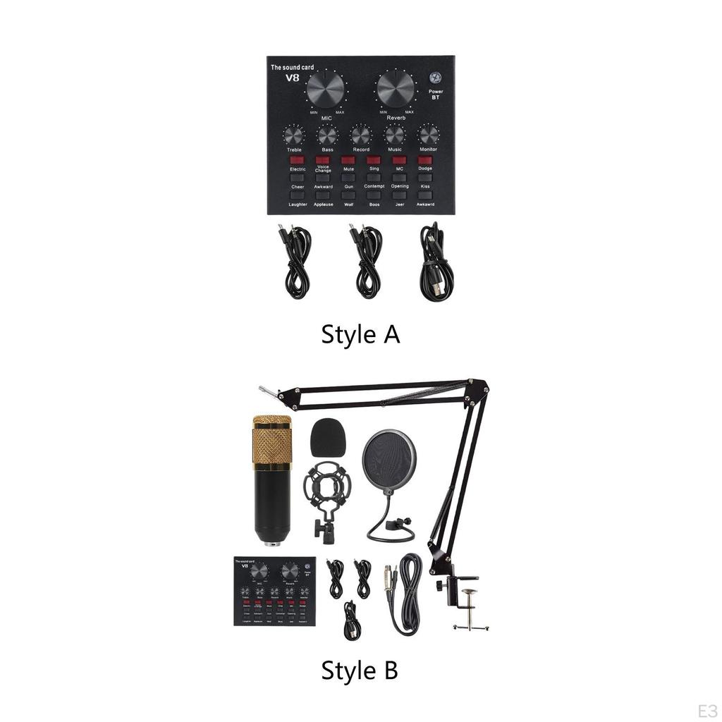 Professional V8 Sound Card Recording Studio Equipment for Chat On
