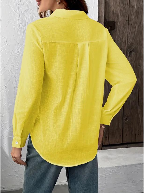 2025 Autumn Women's Casual Long Sleeve Pocket Shirt
