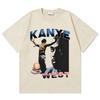 Стильные винтажные стираные графические футболки Kanye West с принтом выпускного, модные оверсайз футболки в стиле хип-хоп для Ho 731