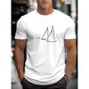 Men'S Summer Casual Round Neck Fashionable Short-Sleeve  T-Shirt with a Sailboat Pattern