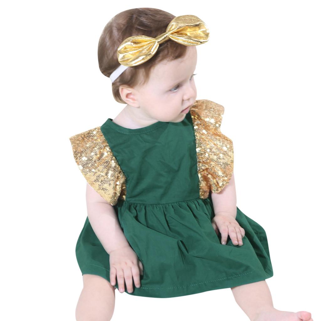 Oucan Summer Infant Baby Girls Sequin Bowknot Wedding Party Romper Princess Dress Oucan Summer Infant Baby Girls Sequin Bowknot Wedding Party Romper Princess Dress