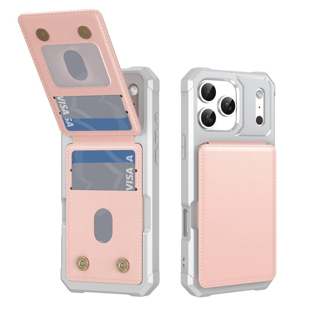 Leather Wallet Card Holder Phone Case for IPhone Air 17 16 15 Plus 16 15 Pro Max with Bracket Phone Holder Stand Hard Cover