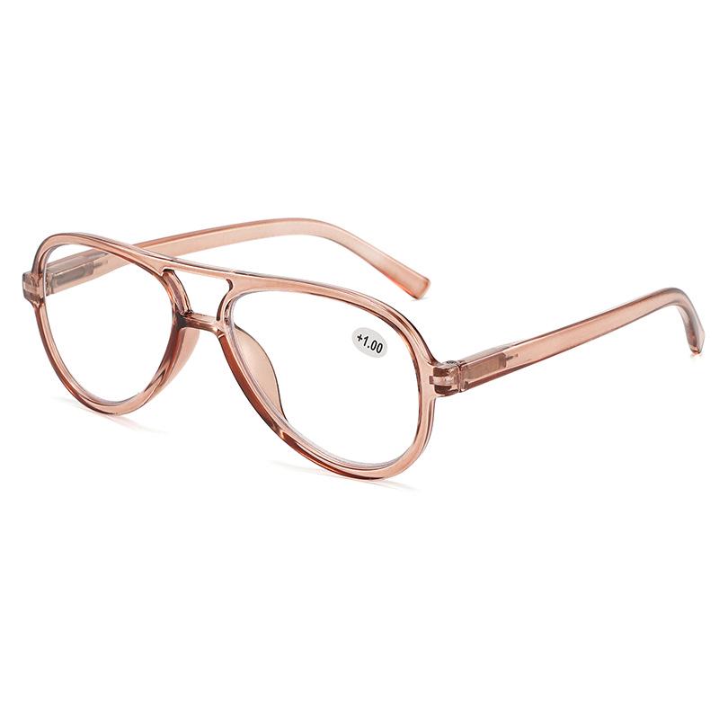 Aviator Double Bridge Reading Glasses: Comfortable Unisex Readers for Middle-Aged and Elderly Farsighted Individuals
