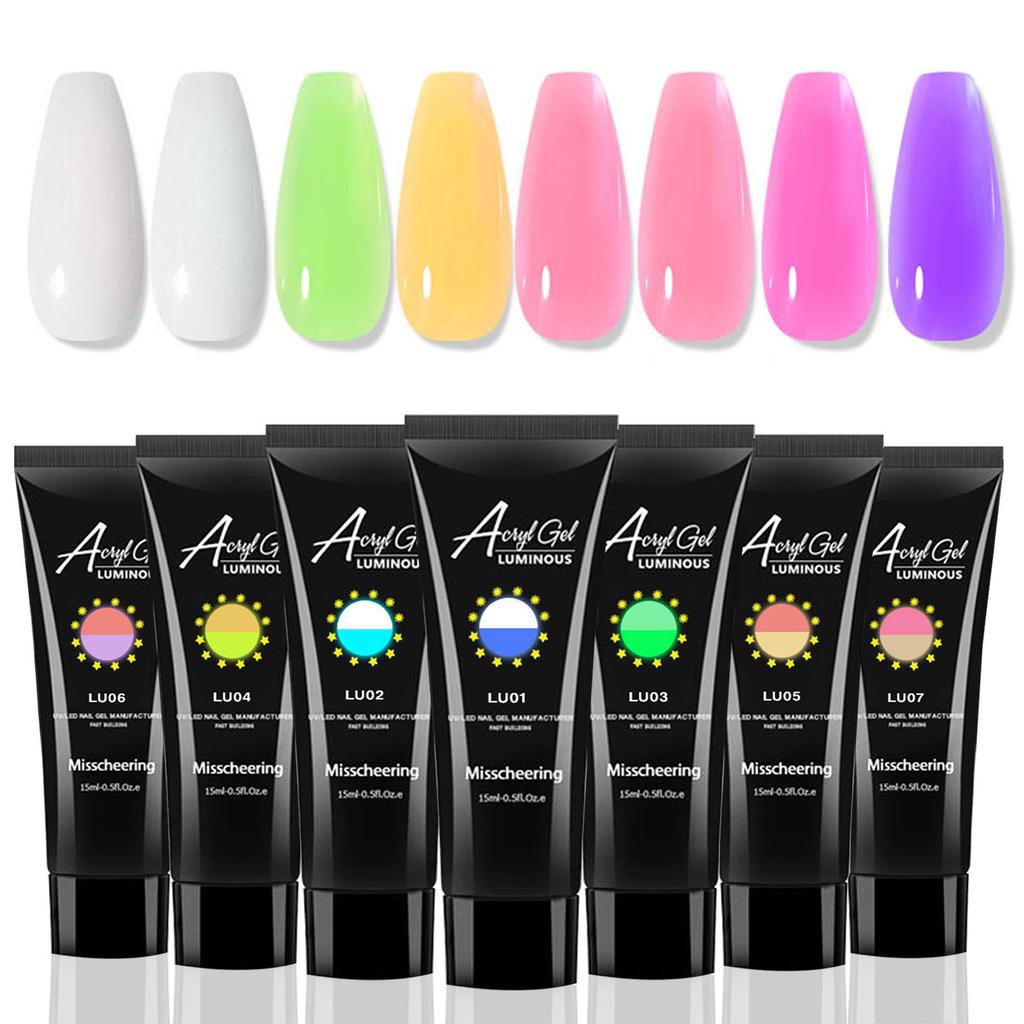 Nail Art Leuchtende Verlängerungsflüssigkeit 15 ml Schmerzfrei Papierfrei Kristall-Phototherapie-Kleber Nagelverlängerungskleber