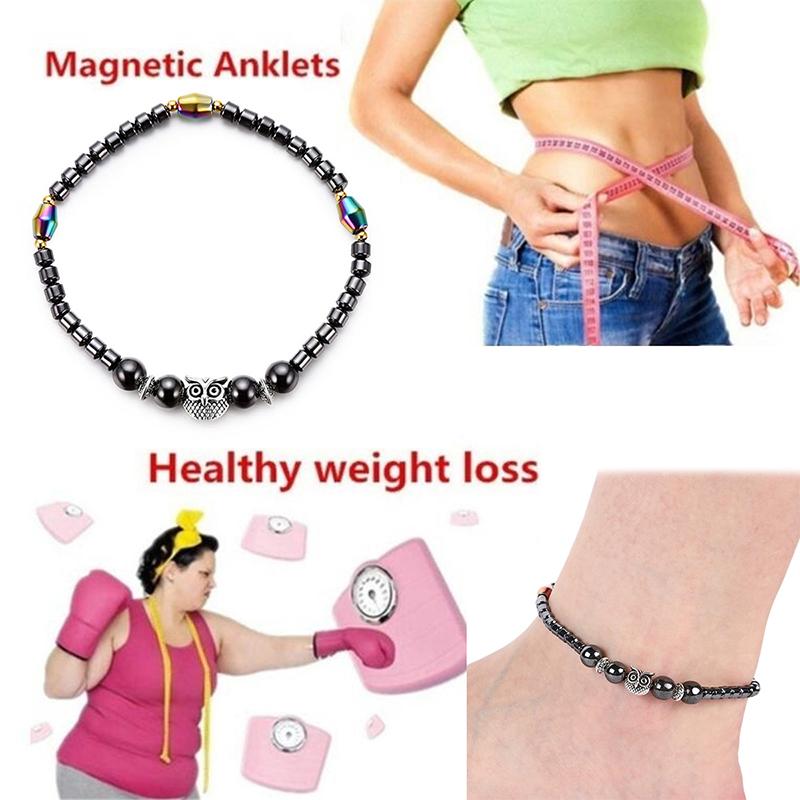 Gewichtsverlust Magnet Fußkettchen Für Damen Herren Eule Tiere Stein Magnetfeldtherapie Armband Fußkettchen Schmerzlinderung Schlankheitskur Gesundheitsschmuck