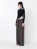MEENDERI Banding Pintuck Wide Pants - Charcoal