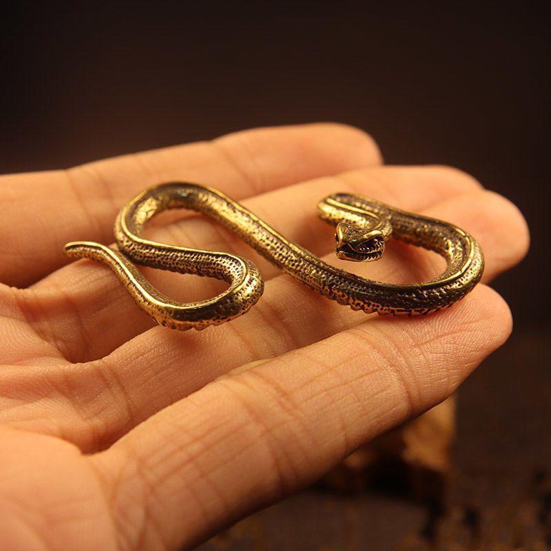 Vintage Alloy Snake Figurine Fine Carving For Figurine Decor Gifts For Snake Lovers