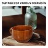 Small Coffee Cup Wooden Cup 200Ml Ergonomic Handle Stylish Tea Coffee Mug Handheld Office Water Mug Wooden Cups