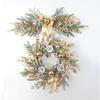 Creative Fashion Outdoor Christmas Ornament Decor Artificial Christmas Wreath Branch Rattan Golden Garland Front Door Hanging Wa