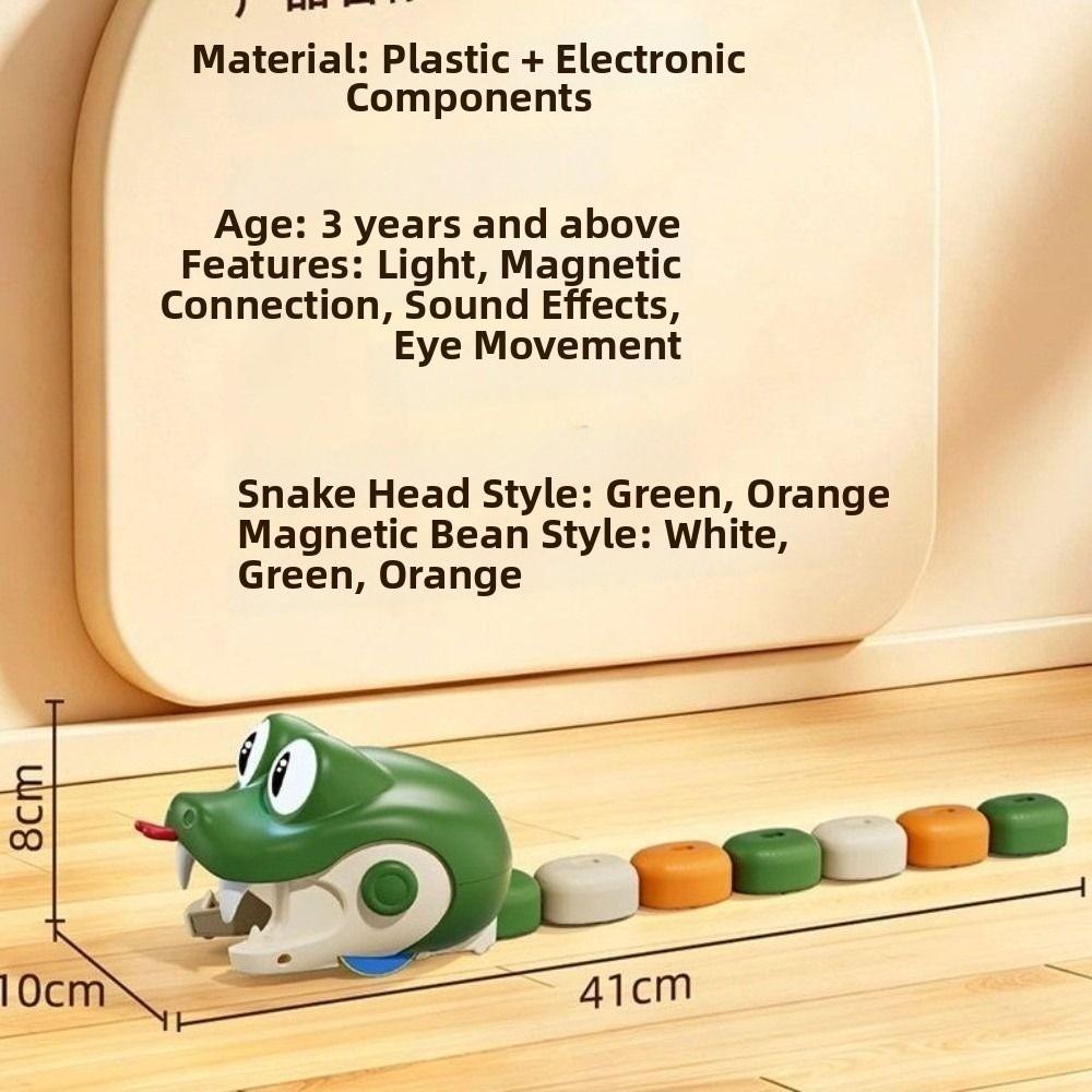 Eyes Rotate Electric Snake Toy Two Speed Modes Magnetic Food Collecting Segmented Body