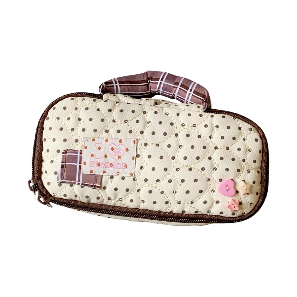 Large Capacity Korean Stationery Bag Star Love Heart Pen Storage Bag Dot Cloth Pencil Case Student