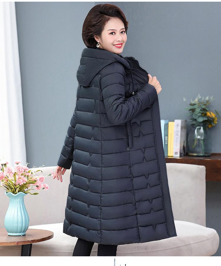 Dámské Zimní S kapucí Tenká Tenká Větruodolná Velká kapsa X-Dlouhý kabát Nabíraná bunda Bavlna Vycpaná Parka Svrchní kabát