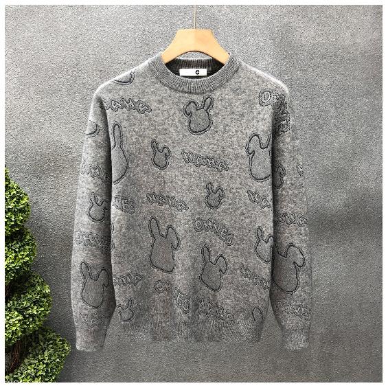 Jesienno-zimowy gruby sweter męski w koreańskim stylu, modny, luźny, dzianina w japońskim stylu, zimowy sweter w stylu Hong Kongu, leniwy płaszcz swetrowy