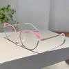 Women Cat Eye Glasses  New Fashion Multi-color Rim Blue Light Blocking Sweet Eyeglasses Trendy Stylish Design Eyewear