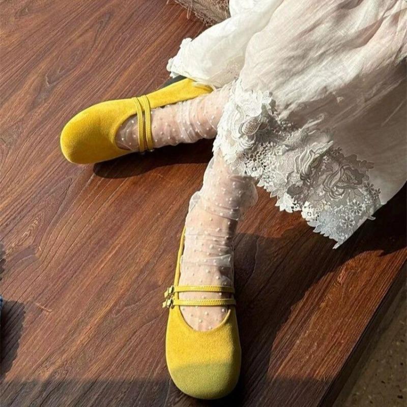 

Fashion 2025 Brand Ladies Shoes Buckle Strap Women s High Heels Fashion Shallow Daily Light Comfortable Best Seller Mary Jane Shoes 35 жёлтый