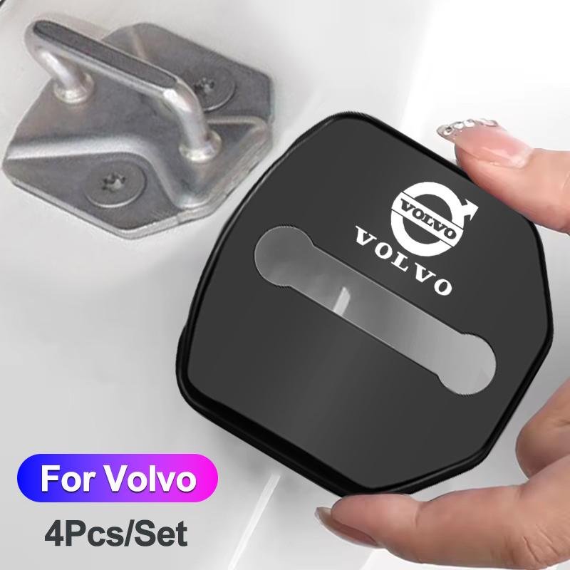 4PCS Car Door Lock Cover Stainless Steel Protection Accessories For Volvo V60 V40 XC90 V90 S60 C30 XC60 V50 V70 S90 XC40 S80 T6