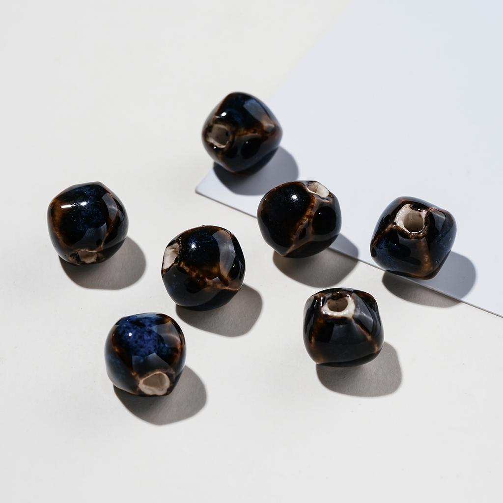 10pcs/Lots Irregular Ceramic Beads Colored Spacer Loose Beads for DIY Necklace Bracelet Keychain Jewelry Making Findings