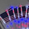 8Pcs Solar Stake Lights Waterproof Outdoor LED Pathway Lights with 8 Modes Red White Blue Solar Powered Garden Stakes Lights for Independence Day 4th