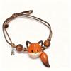 1pc Couple Fox‑Shaped Woven Jewelry Set, Necklace & Bracelet, Ideal Gift for Birthday & Anniversary
