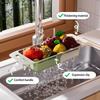 Over the Sink Colander Plastic Strainer Basket for Fruit and Vegetable Washing Waterproof Kitchen Dish Storage Shelf