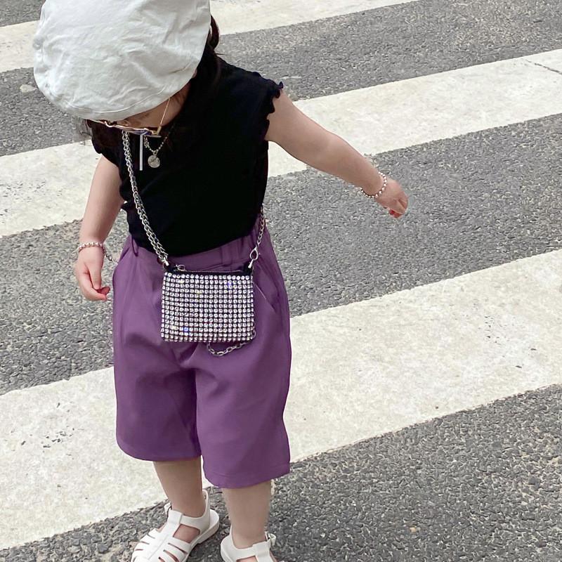 Miniature Stylish Girls Handbag With Sparkling Rhinestones Perfect For Kids