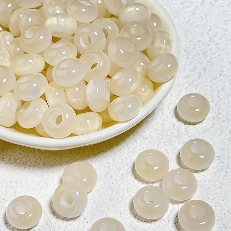 14x8mm Sparkle Resin Beads 10pcs Big Hole DIY Charms Halation Texture Earrings Bracelet Necklace Handicrafts for Jewelry Making