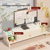 Desktop Monitor Stand with Drawer and Storage Shelf