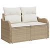 VidaXL Ensemble de salle à manger de jardin 9 pièces avec coussins Beige Rotin Poly Acacia 3349875