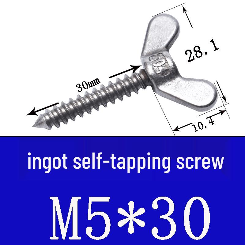 Stainless Steel 304 Eye Bolt, Self-Tapping Screw Eyelet, Butterfly Hand-Tight Self-Sheep Horn Nails