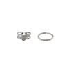 925 Pure Chic Silver Double Layer Heart Ring In Trendy Korean Design Perfect For Gifting