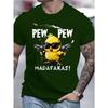 Summer Men's Casual Loose Oversized 3D Cartoon Printed Comfortable Round Neck Short Sleeved T-shirt Top