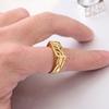 Retro Stainless Steel Rings for Women Men Jewelry Simple Creative Square Stripes with Diamond Grid Texture Ring Wholesale