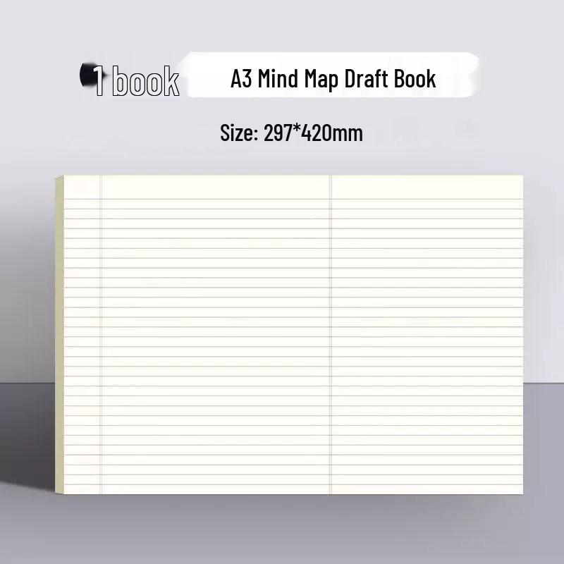 A3 Mind Map Study Notebook with Lined Pages for Students