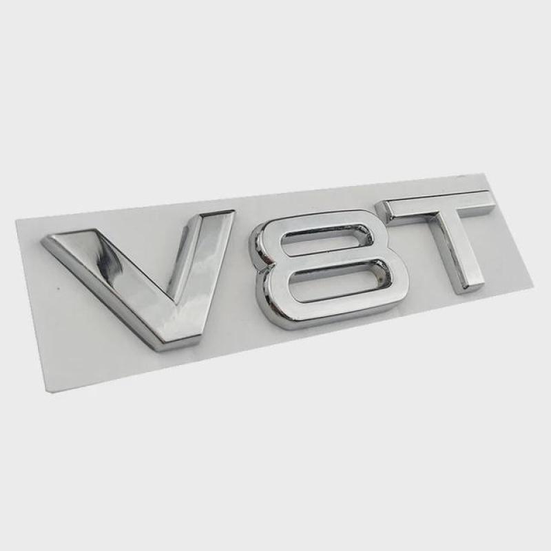 Car Styling 3D Metal V6T V8T V6 V8 T Fender Side Body Emblem Tail Trunk Fender Badge Sticker For A4 A3 A5 A6 A1 Q3 Q5 Q7