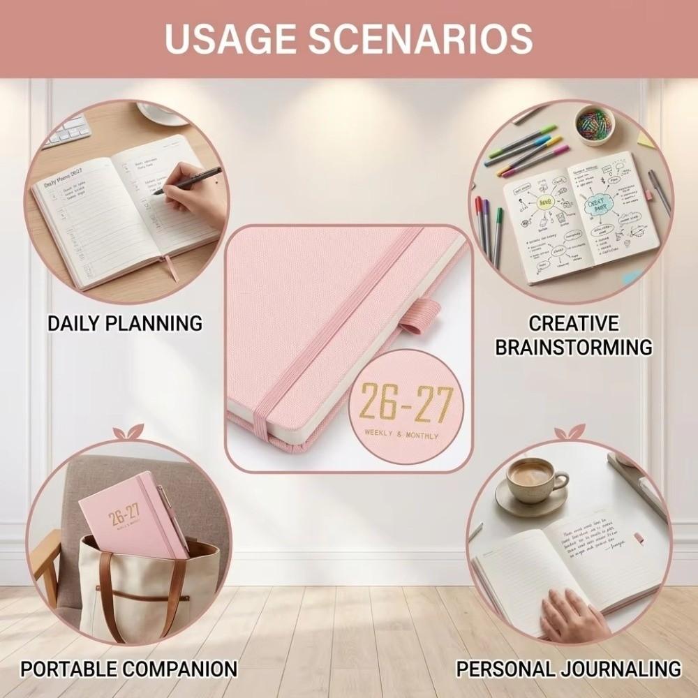 Daily Planning 2027 A5 Planner Notebook with Strap Daily Planner Fabric Notebook  Office Stationery