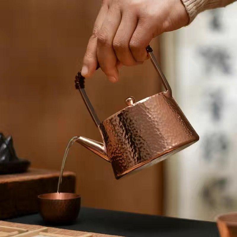 Handmade Vintage Thickening Copper Pot Pure Copper Teapot Lifting Handle Teapot Boiling Water Copper Pot