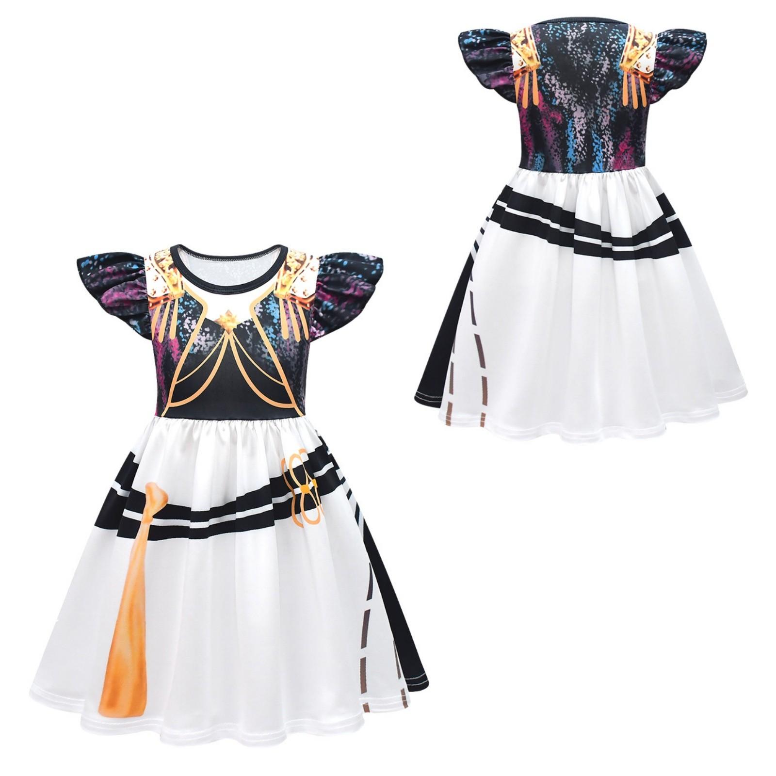 

Girls Witch Girls Flying Sleeves Children s Dress Children s A-line Skirt 100 чёрный