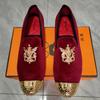 Fashion fashion men party and wedding handmade loafers velvet shoes with gold buckle men dress shoe b25