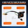 4 Way To 7 Way RV Blade & 4 Way Flat Trailer Wiring Adapter Dual Output Connector Kit with Mounting Bracket for Truck RV Trailer