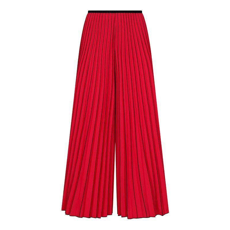 Pantaloni gonna comodi casual larghi a gamba larga da donna, estivi, design plissettato con effetto fluttuante