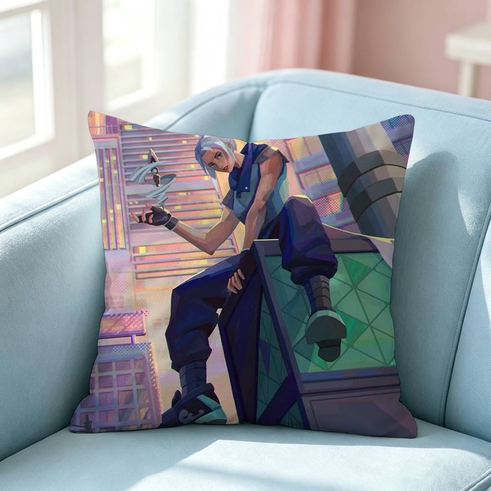 Hot Shooting Character Clove Jett Square DoubleSided printed Pillow Case Bedroom Bedside Pillow Sofa Cushion Cover