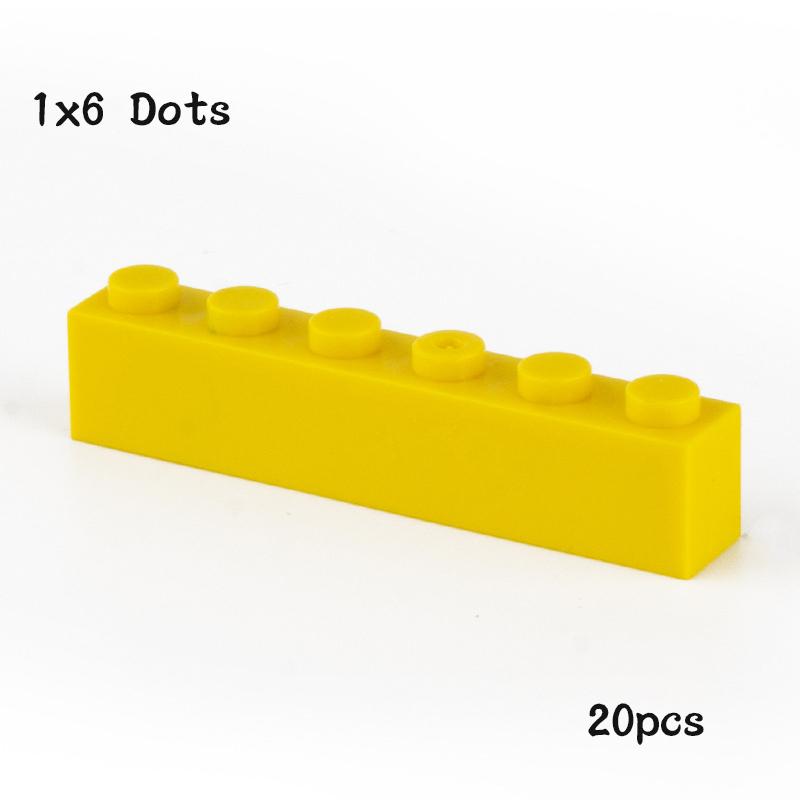 20 Pezzi Pezzi MOC 3009 Mattone 1 x 6 Compatibile Fai da Te Assemblaggio Blocchi da Costruzione Particelle Giocattolo Puzzle Cervello Bambino Regalo di Compleanno