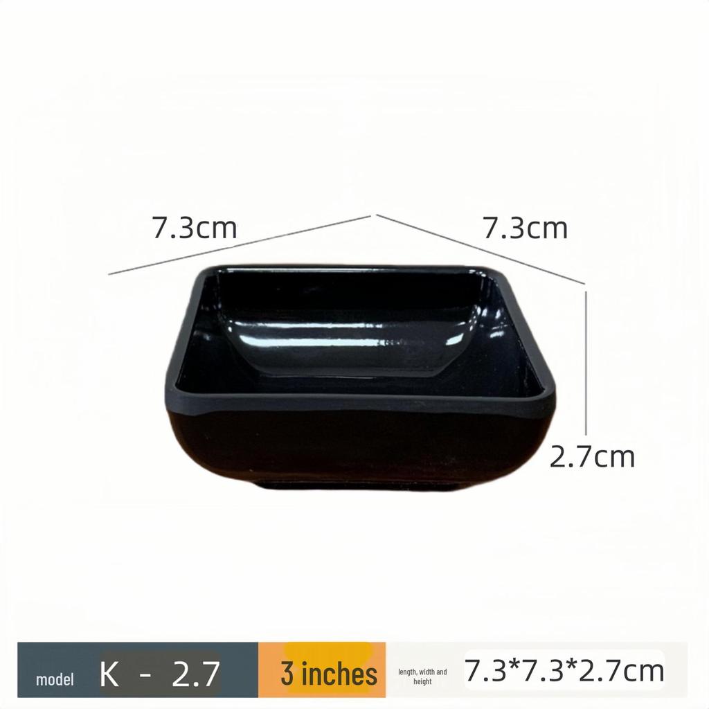 Black Melamine Dipping & Snack Dish with 2-3 Compartments